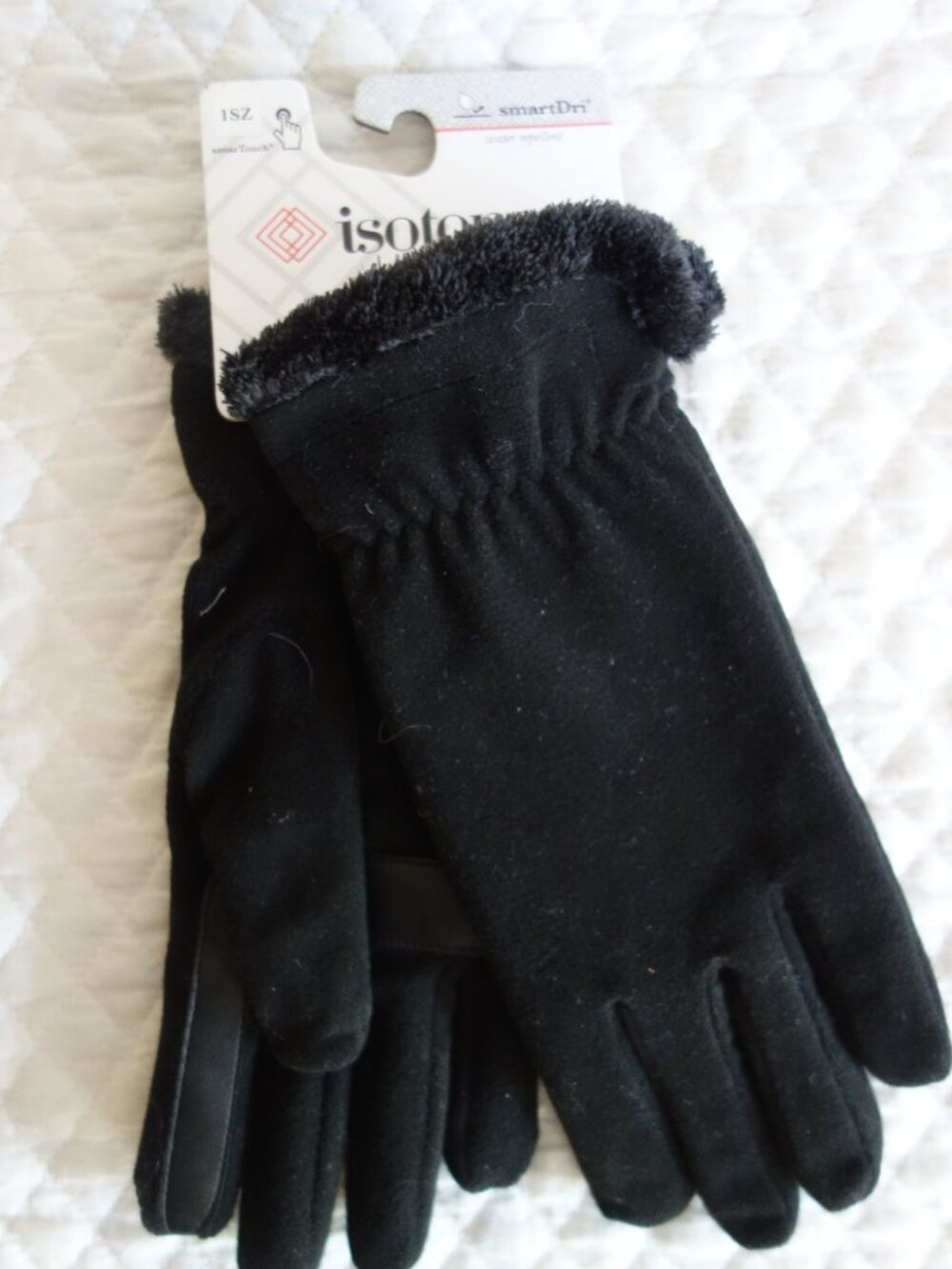 NWT $50 Two Pairs of Black Isotoner Gloves – One Size - Picture 2 of 9